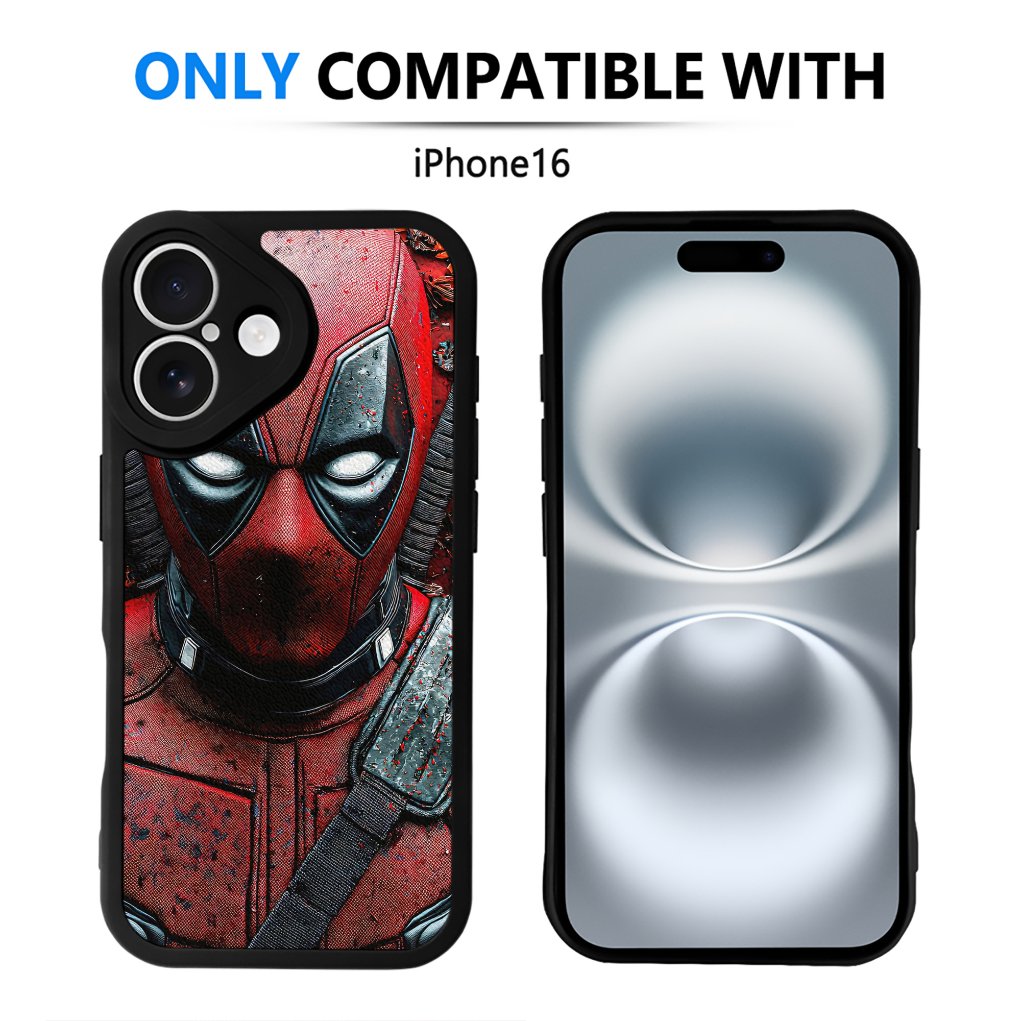 （画像用） Deadpool デッドプール 【iPhone 16シリーズ対応】シリコンスマホケース（レザー調） 材質：シリコン